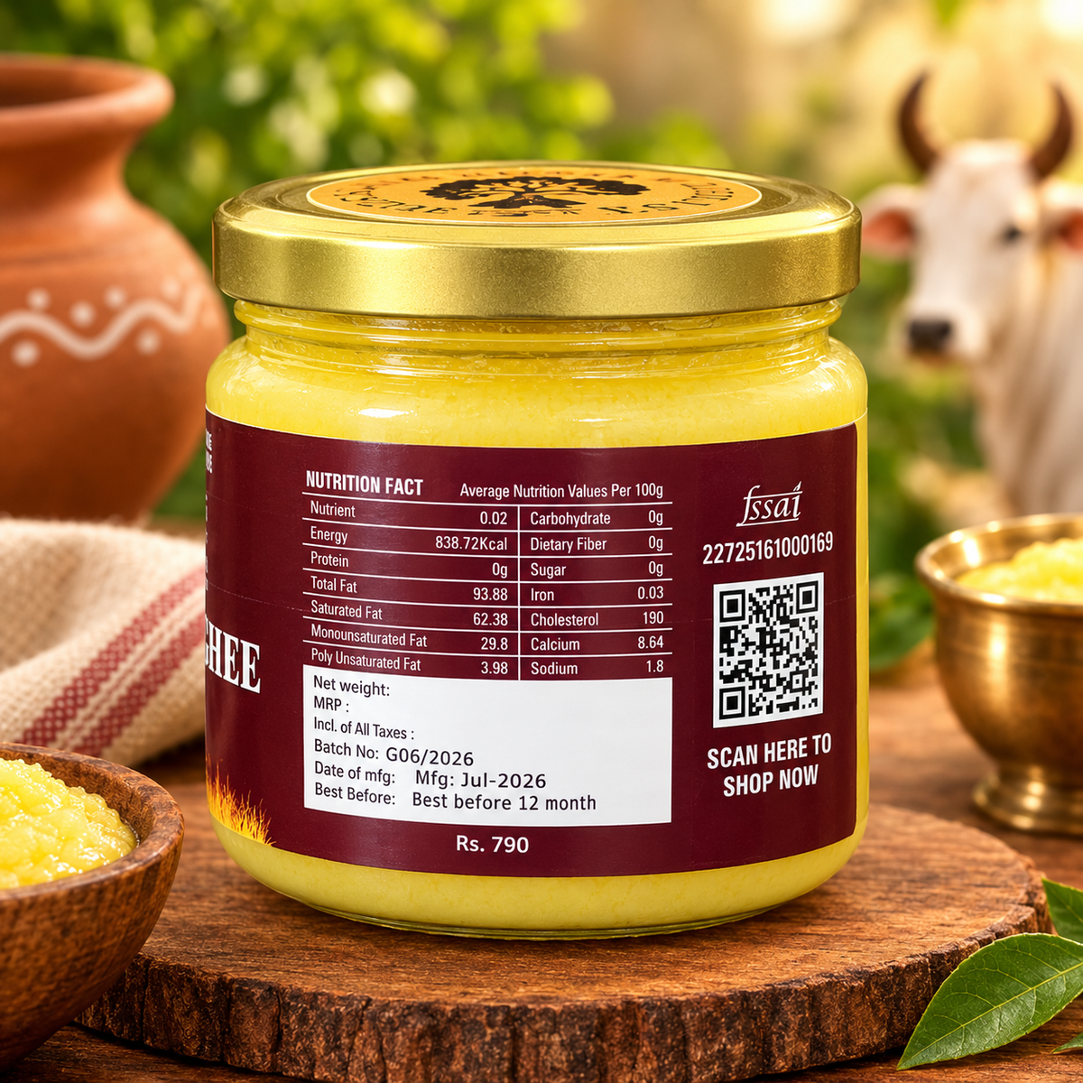 A2 Desi Cow Vedic Bilona Ghee