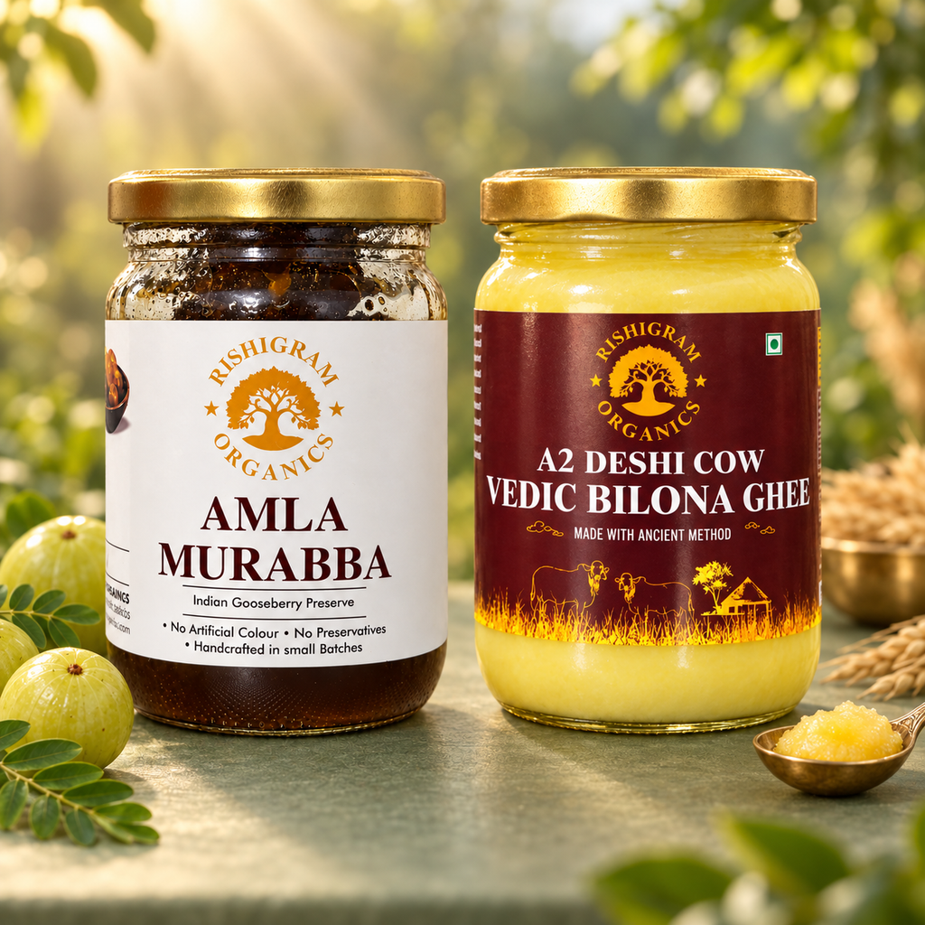 500g A2 Deshi Cow Vedic Bilona Ghee + 500g Amla Murabba Combo
