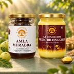 500g A2 Deshi Cow Vedic Bilona Ghee + 500g Amla Murabba Combo
