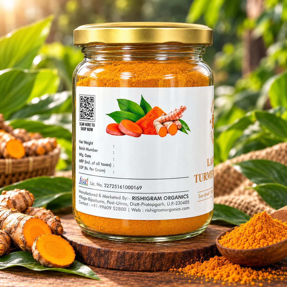 500g A2 Deshi Cow Vedic Bilona Ghee + 200g Lakadong Turmeric