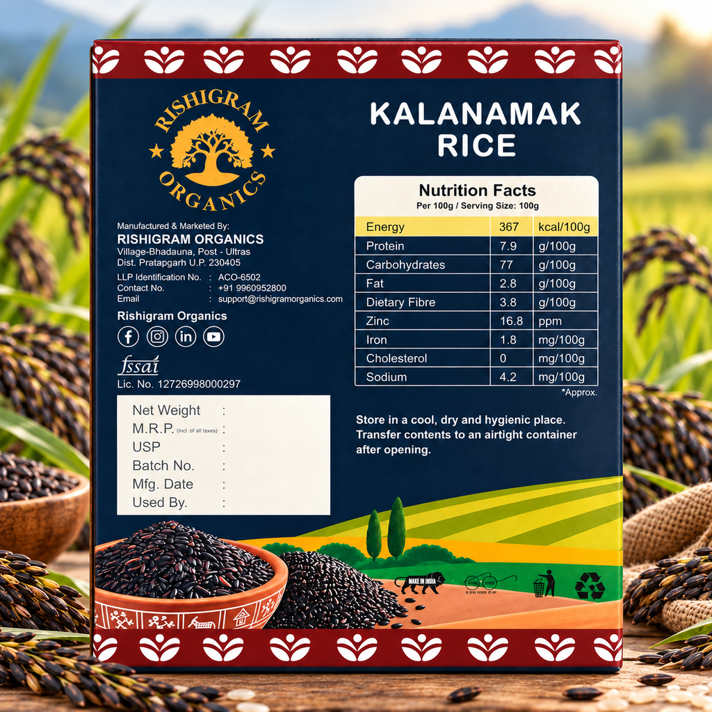 500g A2 Deshi Cow Vedic Bilona Ghee + 1Kg Kalanamak Rice